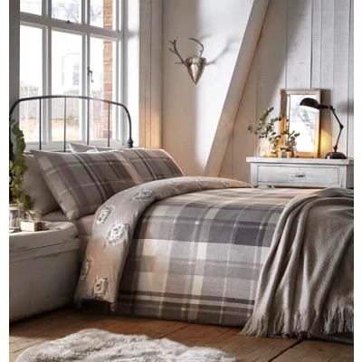 Immagine di DREAMS AND DRAPES sogni e tende set copripiumino, 100% cotone, grigio, doppio