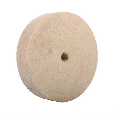 Immagine di Felt Wheel In Lana, 1pz 100x25mm 4 &quot;lucidatura Lucidatura Smerigliatrice Ruota Rotonda, Lana Morbida Feltro Lucidatore Disco Pad, Ideale Per Lucidare Vetro, Attrezzatura Precisa (beige)