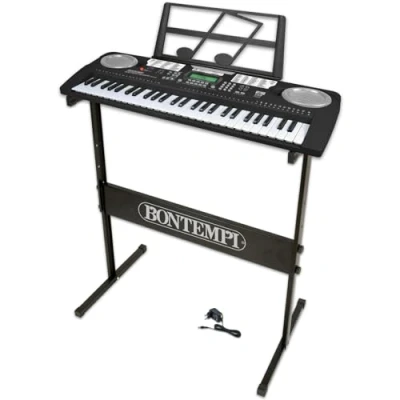 Immagine di Bontempi HarmonyLegs Tastiera Digitale a 54 Tasti con Gambe, Connessione USB e adattatore di rete per un&#039;Armonia Completa, 690x220x700 mm