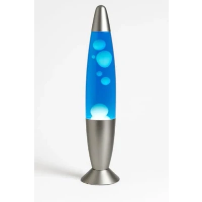 Immagine di ROCKING GIFTS Lampada da Tavolo Lava 35 cm Blu Bianco con Interruttore, Include Lampadina E14, lampade al Plasma, Magma, Medusa dei Colori