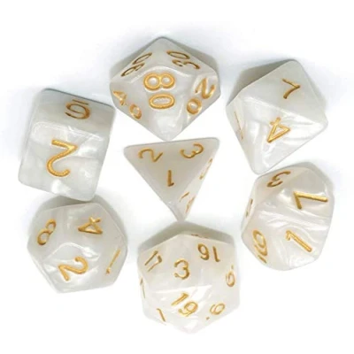 Immagine di BOBOZHONG Dadi Poliedrici,7 PCS Poliedrici da Gioco, Layered Polyhedral D&amp;D Dice, per Dungeons And Dragons DND Rpg Giochi Tavolo MTG (Bianco)