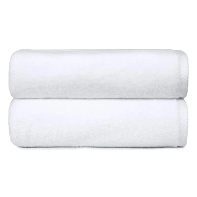 Immagine di Amazon Basics Set di 2 Asciugamano da bagno ad asciugatura rapida, Bianco, 70 x 140 cm