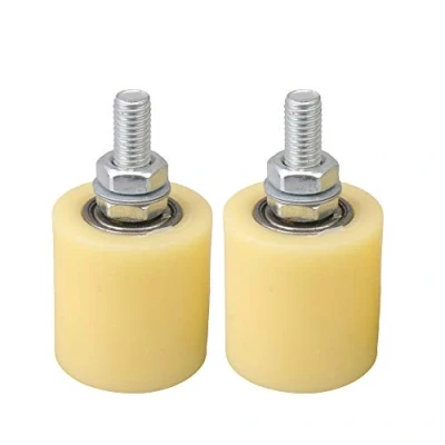 Immagine di BQLZR 40x44mm Cuscinetto a rulli piatto in acciaio giallo argento PP 6200 Vite M10 per cancello scorrevole elettrico Porta Pack di 2