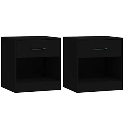 Immagine di vidaXL Comodini 2 pz con Cassetto Neri