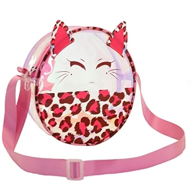 Immagine di Oh My Pop! Feline Borsa a Tracolla Rotonda Laser, Rosa, 20.5 x cm