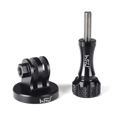 Immagine di HSU Adattatore Treppiede in Alluminio per GoPro, Adattatori Videocamere Hero 12/11/10/9/8/7/6/5/4/3 (Nero)