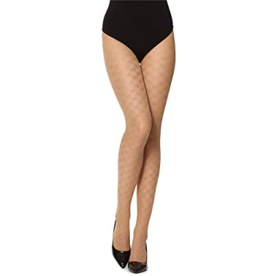 Immagine di Merry Style collant per donna semi trasparenti con motivo a scacchi 40 DEN GI1102 (Daino, L)