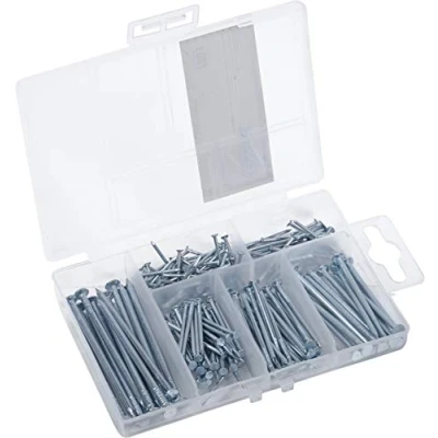 Immagine di Connex DP8500101 Assortimento di Chiodi Assortiti, 200 Pezzi, Diverse Misure, in Pratica Scatola plastica, Adatto per casa, Hobby e Officina