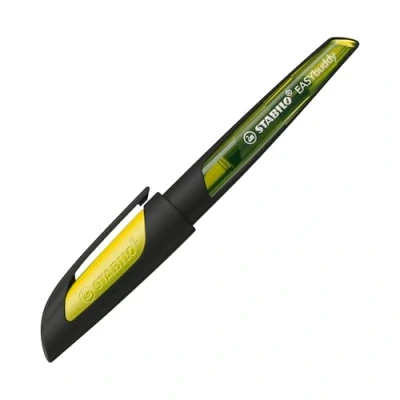 Immagine di Penna Stilografica Ergonomica per bambini STABILO EASYbuddy in Nero/Lime Punta Standard Cartuccia Blu inclusa