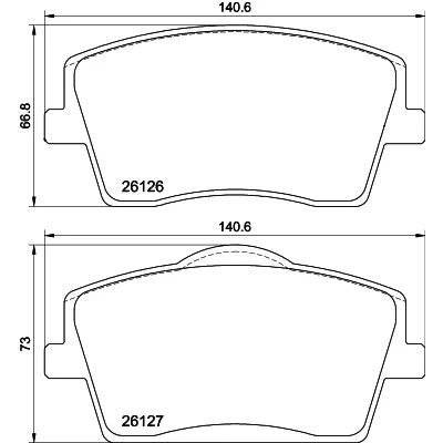 Immagine di HELLA 8DB 355 039 001 Kit pastiglie freno Non predisposto per contatto segnalazione usura con accessori VOLVO: XC40