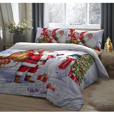 Immagine di Fusion Christmas Set copripiumino con Babbo Natale e neve, misura per letto singolo, colore: Multi, SAWMI11P1U