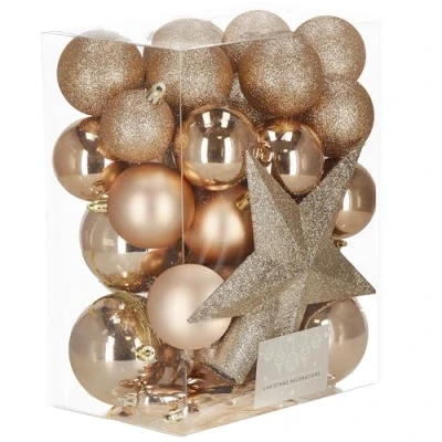 Immagine di SPRINGOS Set di palline per albero Natale, in plastica, 33 pezzi, diverse dimensioni