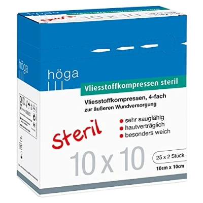 Immagine di Compresse sterili in tessuto non tessuto, 10 cm x cm, 25 2 pezzi