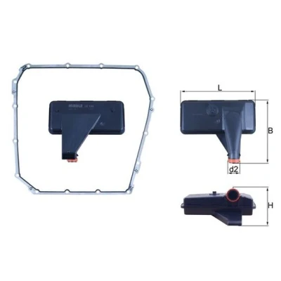 Immagine di MAHLE ORIGINAL HX 185D Kit filtro idraulico, Cambio automatico con guarnizione AUDI: Q5, A4 B8 Allroad, Avant, PORSCHE: Macan