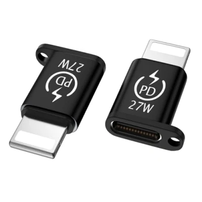 Immagine di Liaoan adattatore da USB C a Lightning, Lightning 27 W PD ricarica rapida e trasferimento dati, presa spina i OS compatibile iPhone, supporta cuffie funzioni OTG