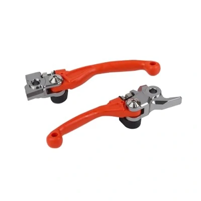 Immagine di POLISPORT 8487200034 Set die Leve pieghevoli infrangibili in alluminio di alta qualità con adattatore compatibile le moto KTM a colori Arancia