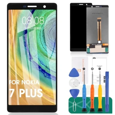 Immagine di Per Nokia 7 Plus Schermo LCD Sostituzione Display TA 1041 Touch Digitizer Assembly 1062, 1046 Kit Parti di Riparazione (Nero)
