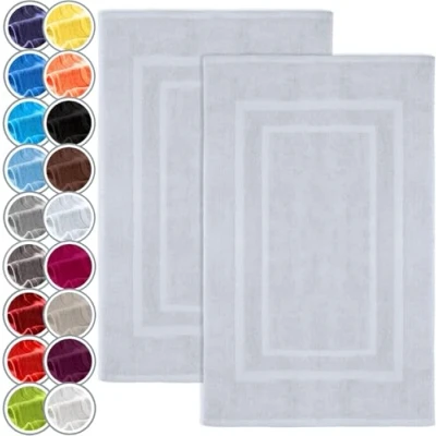 Immagine di NatureMark Confezione da 2 tappetini bagno e doccia, in 100% cotone, 50 x 80 cm, di colore Natura/crema