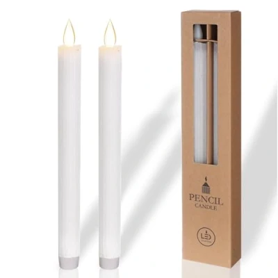 Immagine di comforder Candele LED con Fiamma Tremolante in Vera Cera (Set da 2), a Pile Timer, Batteria (Bianco)