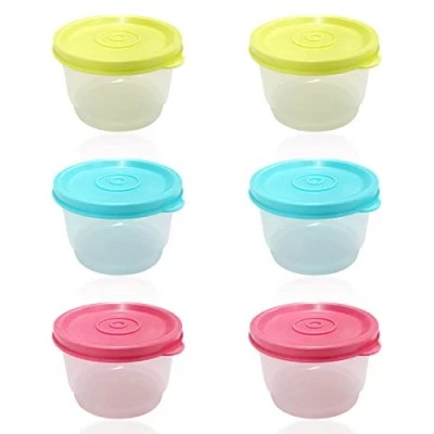 Immagine di YSDYY Set di 6 contenitori salvafreschezza, con coperchio, da cucina, a prova perdite, riutilizzabili, adatti per microonde, congelatore e lavastoviglie (160 ml)