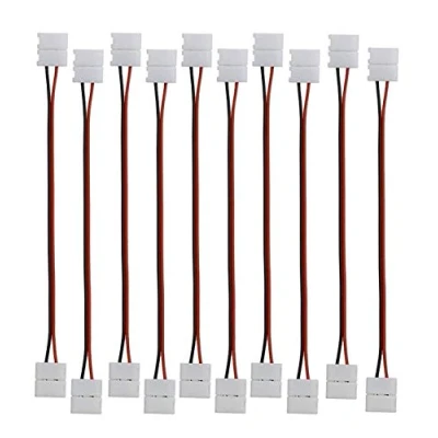 Immagine di LitaElek 10pcs 2 poli cavo di collegamento pin Connettore Striscia LED prolunga jumper per 8mm larghezza SMD 3528 2835 monochrom Strip monocolore Nastro LED, Lungo 17cm