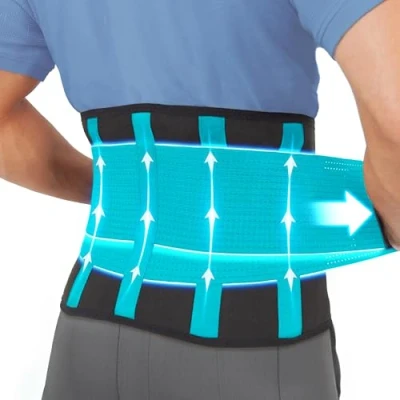Immagine di Clever Yellow Fascia lombare adatta a donne e uomini Supporto terapeutico per la zona L&#039;unico tutore certificato il sollievo dal dolore prevenzione degli infortuni XL