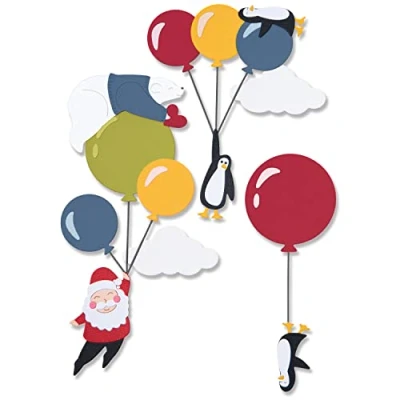 Immagine di Sizzix Set di Fustelle Thinlits 10 Pezzi Festive Sky Party Olivia Rose 665948 Capitolo 3 2022, Plastica Carta, Multicolor, One Size