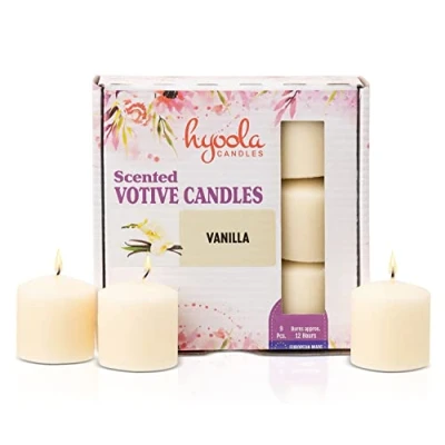 Immagine di Hyoola Candele Profumate Votive Piccole Vaniglia Durata Candela Votiva 12 ore Set da 9 Made in EU