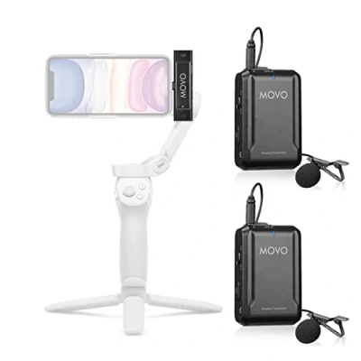 Immagine di Movo Edge DI Wireless Lavalier per iPhone Perfetto Microfono Lav Compatto Stabilizzatore Gimbal Smartphone Ottimo Vlogging, Riprese, Insegnanti e Altro Compatibile con DJI Osmo OM 4