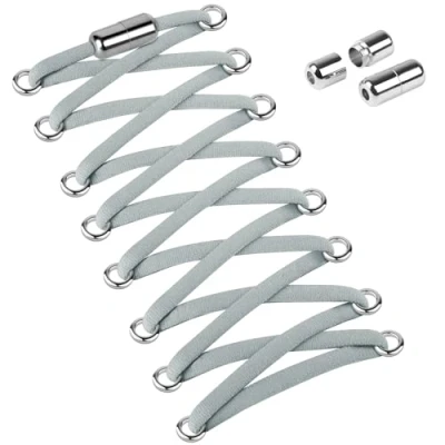 Immagine di Widamin 2 paia di lacci elastici per adulti e bambini, senza legatura con capsule metallo, lunghezza 100 cm, Grigio X