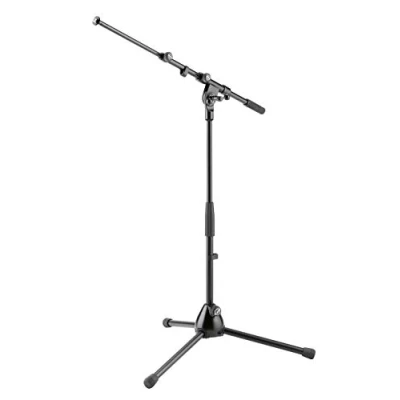 Immagine di K&amp;M 259 Base di microfono, media altezza, per batteria, 3/8&quot; in acciaio nero, braccio girevole, estensione fino a 74,5 cm 42,5 64,5 altezza