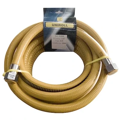 Immagine di Tubo Flessibile gas 5 mt metri 1/2&quot; ff inox a norma en 15266 utilizzatori domestico Uniroll