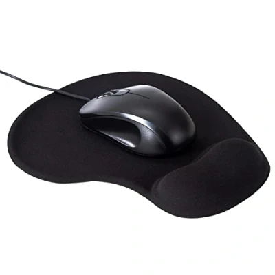Immagine di Tappetino per Mouse con Supporto Il Polso, Ergonomico Mousepad Poggiapolsi, da Gioco Base Antiscivolo Gaming Ufficio Computer Laptop Notebook, Nero