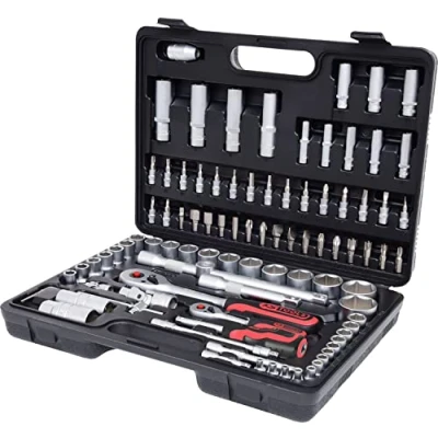 Immagine di KS TOOLS 917.0796 Set bussole 96 Acciaio al cromo vanadio 1/2, 1/4 con funzionalità cricco Quadrato