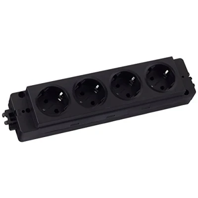 Immagine di Schulte Multipresa EVOLINE Express 4 X Schuko, gst18, 1 pezzi, nero, 159104000100