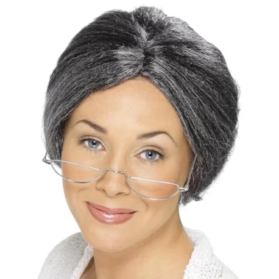 Immagine di Smiffys Parrucca con chignon della nonna, grigia