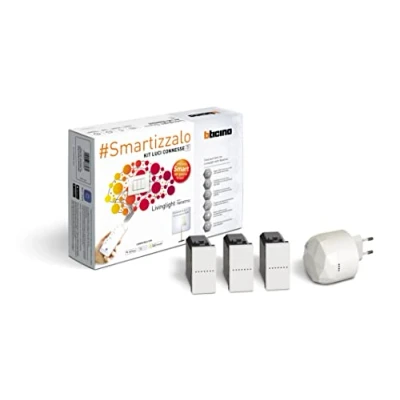 Immagine di BTicino Kit Luci Connesse Livinglight Smart SN3601KIT, Per Accendere/Spegnere Tramite App o con Alexa, Google e Siri, 1 Gateway Plug in Bianco S36GWDC 3 Deviatori Bianchi Connessi N4003C