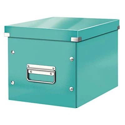 Immagine di Leitz Click &amp; Store WOW Scatola Archivio Cubo Medio, per Mantenere la Casa e l&#039;Ufficio in Ordine, Blu Ice, 61090051