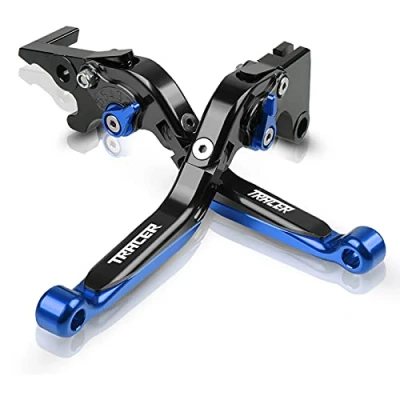 Immagine di QJY Motor Part Store Regolabile Frizione Del Leve Freno per Tracer 700/GT 900/GT 2018 2020 900 ABS 2015 MT09 2014 7 GT Nero+Blu