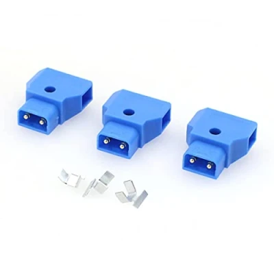 Immagine di SZRMCC D Tap P Maschio 3 Pezzi Alimentazione Connettore Plug Kit per V Mount Gold Batteria Anton Bauer IDX PowerTap Videocamera RED DSLR Cavo di DIY (Blu)