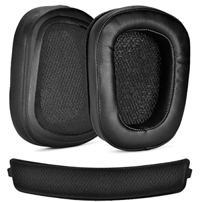 Immagine di defean G933 G935 Cuscinetti auricolari e archetto di ricambio compatibili con cuffie Logitech G633 / G 933 935 633 Artemis (cuscinetti in similpelle + fascia)