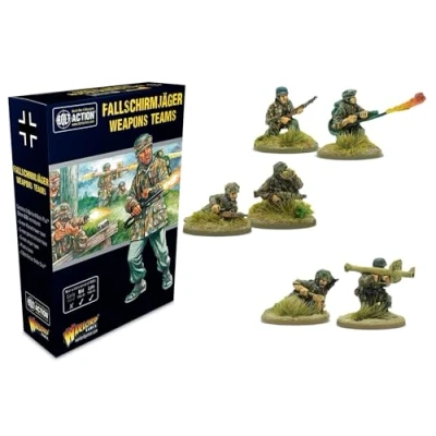 Immagine di Warlord Games Fallschirmjäger Weapons Teams miniature in scala 28 mm per azione a bullone altamente dettagliate della seconda guerra mondiale wargaming da tavolo