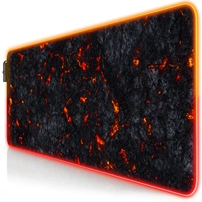 Immagine di TITANWOLF RGB Tappetino per Mouse da Gioco XXL 11 LED Colori e Effetti di Luce Precisione velocità Lato Inferiore gommato Lavabile Computer PC Laptop