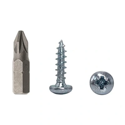 Immagine di Confezione da 50 viti per legno DIN 7981 in acciaio zincato 5,0 x 20 mm, truciolato con testa a pentola, vite universale Pozi Drive, completamente filettata (50, mm)