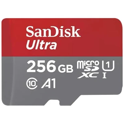 Immagine di SanDisk Ultra 256 GB microSDXC UHS I scheda per Chromebook con adattatore SD e velocità di trasferimento fino a 150 MB/s