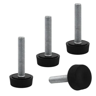 Immagine di SKIR&#039;CO 4 piedini di livellamento per mobili, M6 x 30 mm, gambe rotonde regolabili, diametro 20 piedino livellatore filettatura