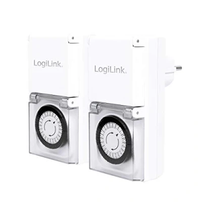 Immagine di LogiLink ET0006, Timer meccanico , IP44, Outdoor, Bianco, Set da 2 pezzi