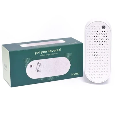 Immagine di Frient Zigbee Range Extender Ripetitore di segnale Batteria riserva Facile installazione Funziona con SmartThings e Homey