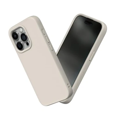 Immagine di RhinoShield Case Compatible with [iPhone 15 Pro Max] SolidSuit Shock Absorbent Slim Design Protective Cover Premium Matte Finish 3.5M / 11ft Drop Protection Shell Beige
