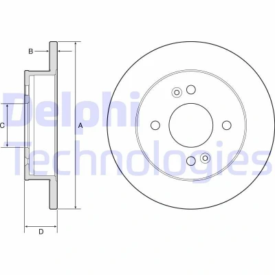 Immagine di DELPHI BG4917C Disco freno 234 10 4 pieno rivestito non trattato senza cuscinetto ruota, anello sensore ABS HYUNDAI: i10 II Hatchback